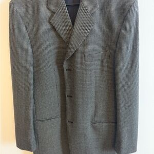Men's Elegant Black and White Houndstooth Blazer
